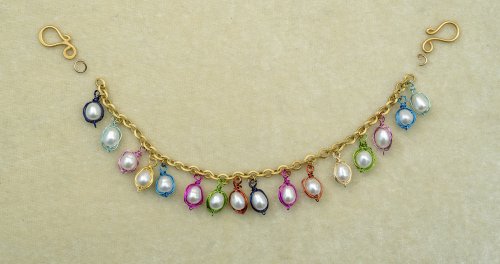 Nancy Chase's Oyster Coast Charm Bracelet - , Contemporary Wire Jewelry, Wire Wrapping, Wrapping, Wire Wrapping Jewelry, pearl charm bracelet